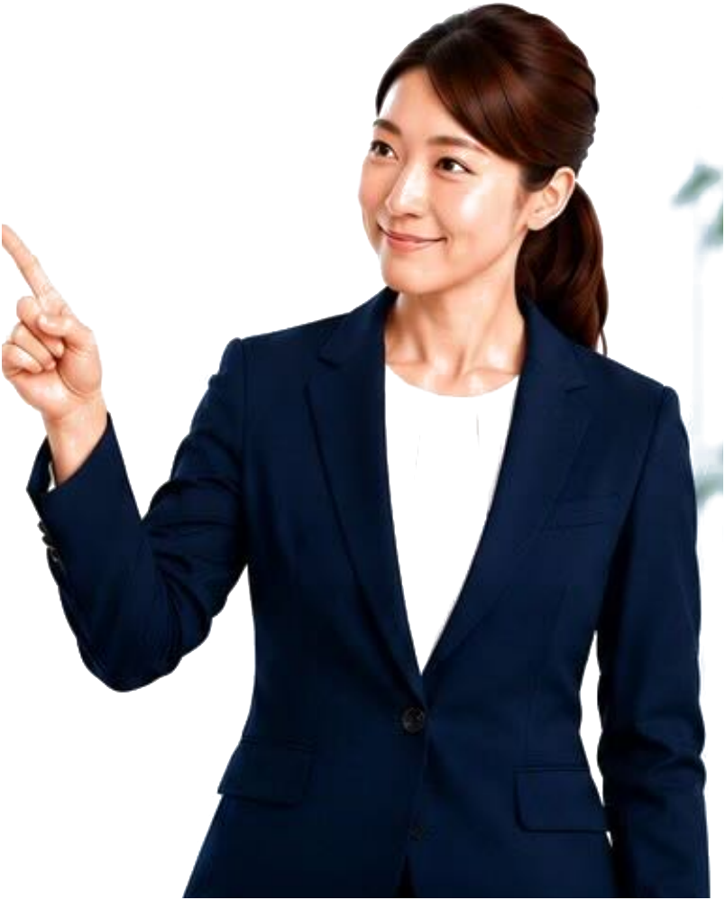 指をさす女性